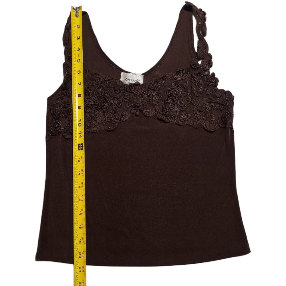 Jennie Brown Embroidered Lace Tank Top Size L - Picture 5 of 6